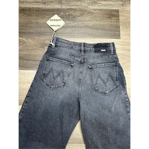 NWT MOTHER Half Pipe Flood High-Rise Tapered Jeans Washed Black Sz 27 $268 - Picture 7 of 9